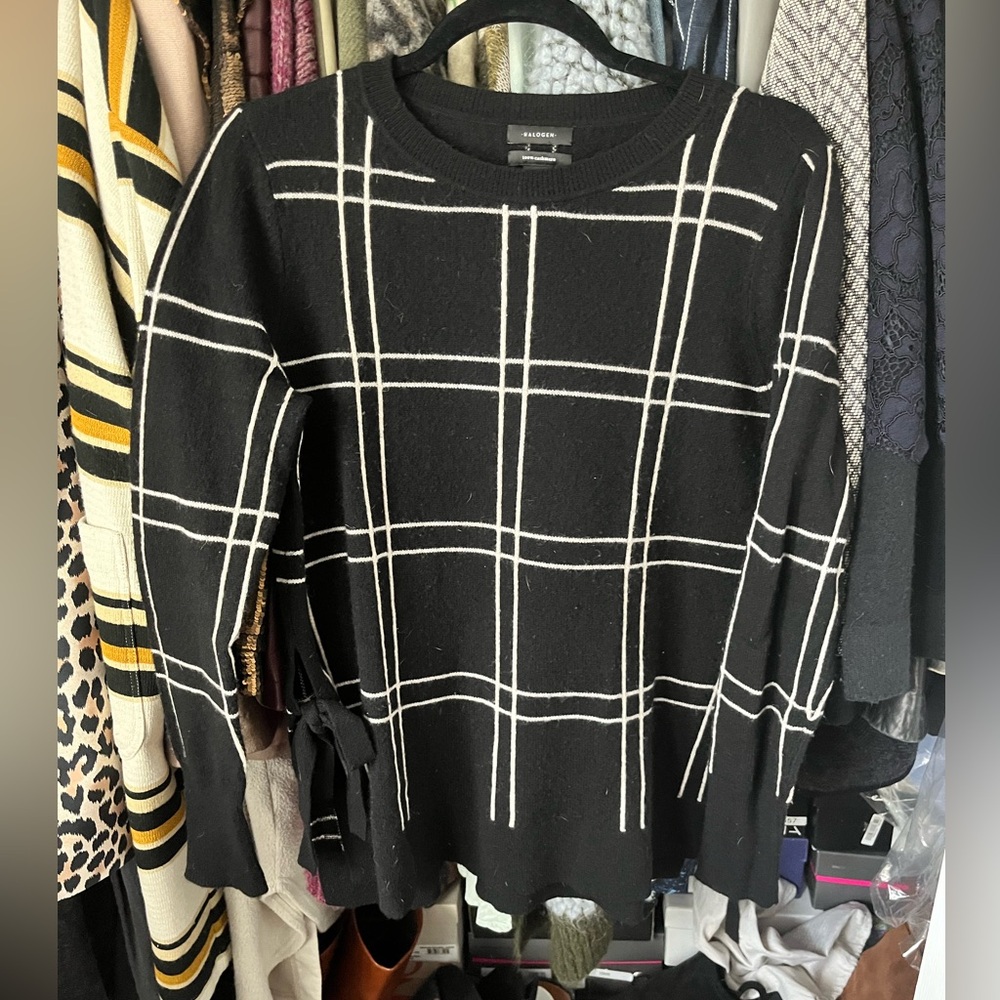 100% Cashmere Tie Sweater